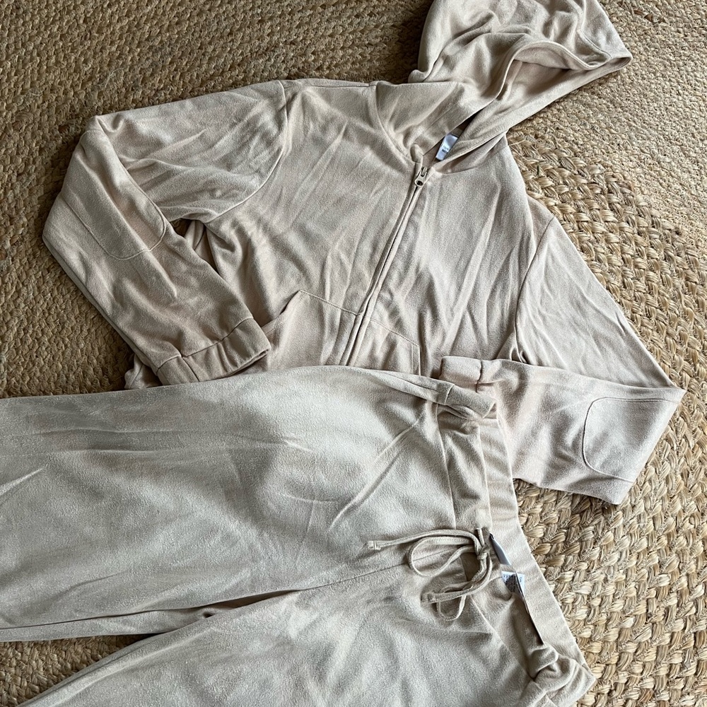 Talbots Faux Suede Track Suit, 10/12, NWT